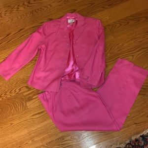 Pink Pantsuit with matching pants and skirt